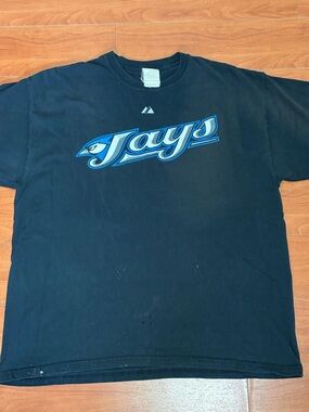 Vintage Blue Jays Logo Tee - Black with Blue Graphic